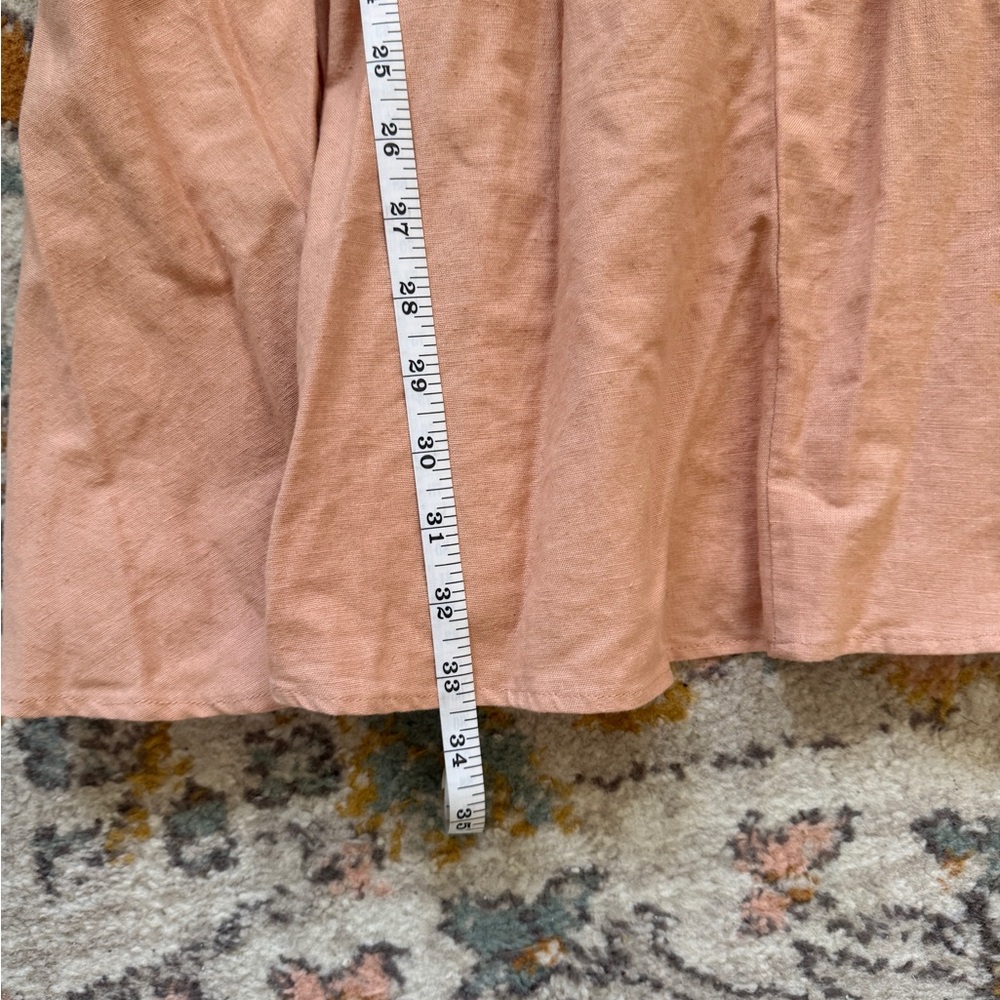 ASOS DESIGN Peach Ruffle Sleeve Button Front Mini Dress Size 8 - Picture 5 of 5